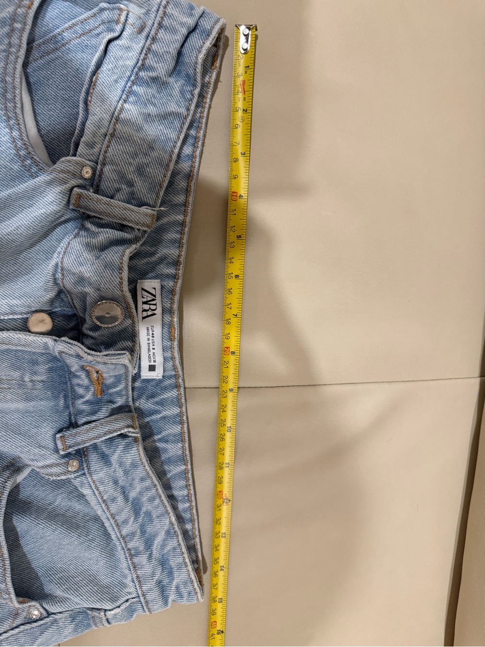 Zara Light Denim High-Waist Jean Shorts - Picture 5 of 5